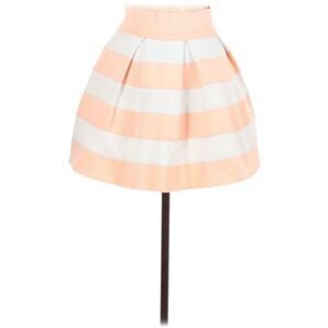 Brand New Womens Cleo Apparel Boutique Textured Striped Mini Skirt - Sz M